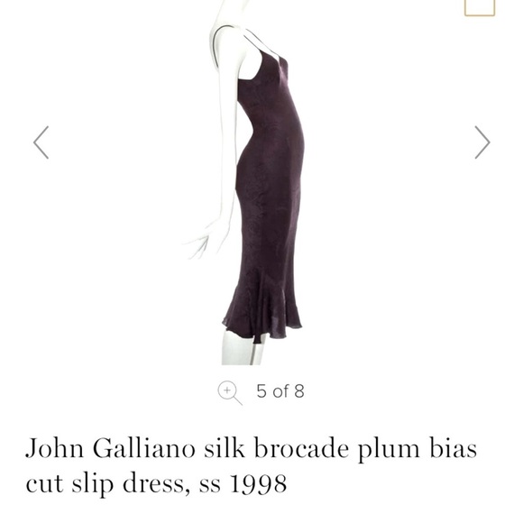 John Galliano Silk brocade black bias cut slip dress - Picture 13 of 16